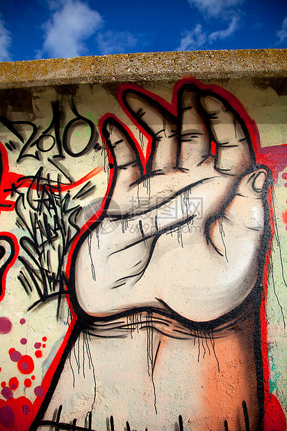 拼贴绘画字母贫民窟场景艺术艺术品破坏生活街道壁画图片