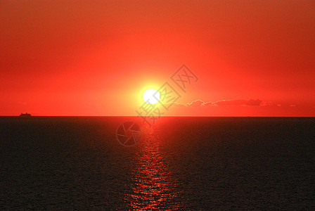 日落太阳海洋背景图片