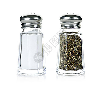 盐和胡椒搅拌机矿物掌柜黑色香料玻璃摇床盐瓶白色地面集装箱图片