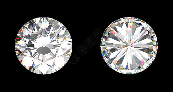 大钻石的顶端和底部视图图片