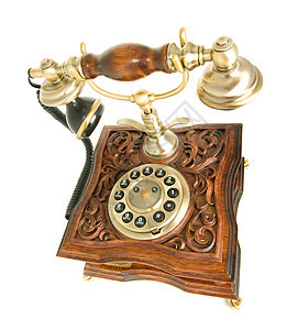古董电话的顶端视图图片