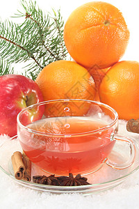 冬茶肉桂茶壶橙子香料茶杯八角酿造图片