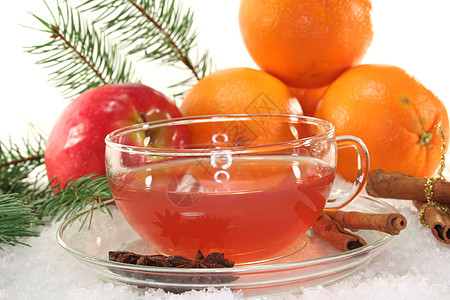 冬茶香料酿造八角茶杯肉桂橙子茶壶图片