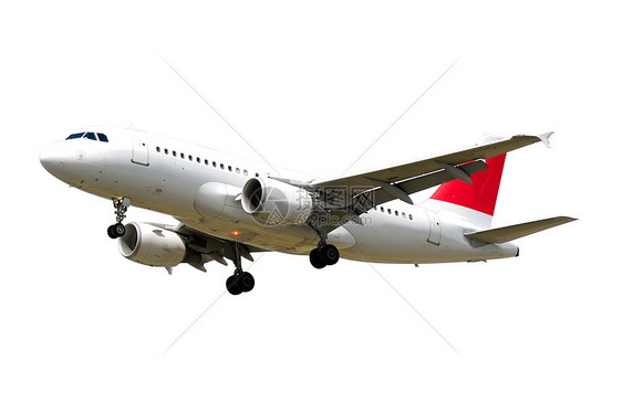 白背景上孤立的平面引擎白色客机旅游航班货物民间运输飞行商业图片