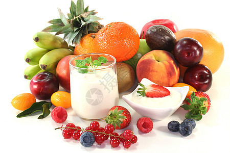 水果酸奶李子香蕉甜点维生素饮食菠萝乳制品浆果柚子奇异果图片