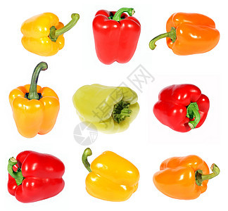 白色背景上的胡椒 孤立的营养水果蔬菜沙拉植物饮食辣椒食物烹饪红辣椒图片