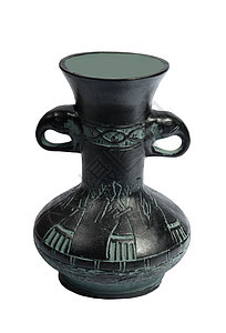 旧黑华花瓶象形文字黏土艺术文明水壶工艺历史性古董古物图片