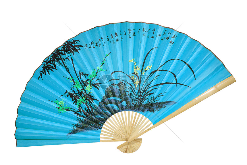 中华蓝风扇文化木头宏观艺术白色蓝色戏剧高清图片下载-正版图片320657279-摄图网
