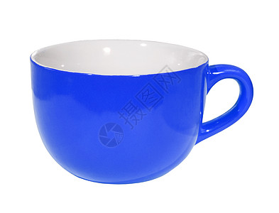 蓝杯宏观白色蓝色陶器容量反射制品杯子用具阴影图片