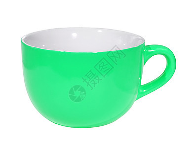 绿色杯餐具陶瓷陶器白色厨具用具反射咖啡杯杯子阴影图片