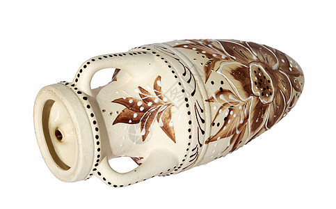 身旁的浮雕装饰粘土花瓶艺术陶瓷制品历史水壶古董黏土手工文化装饰品图片