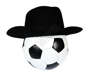 黑帽子中的黑白足球球头饰冒充圆圈游戏锦标赛闲暇漫画活动乐趣爱好图片