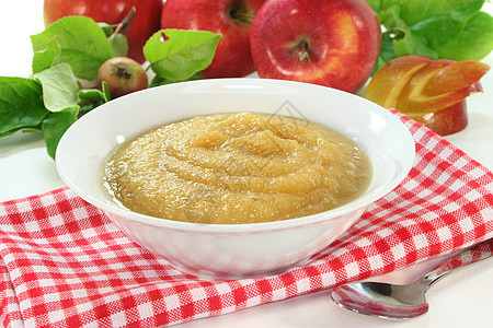 苹果酱树叶黄色蜜饯水果食物红色收成点心甜点苹果叶图片