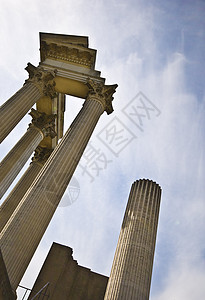 海港寺庙建筑学考古历史殖民地蓝色柱子装饰品图片