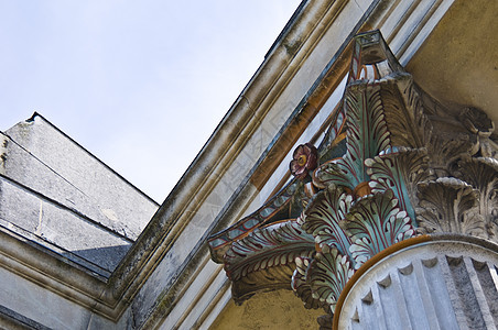 海港寺庙考古殖民地蓝色柱子建筑学装饰品历史图片