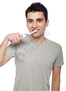 年轻人刷牙牙科预防福利青年牙齿快乐牙刷护理打扫男性图片
