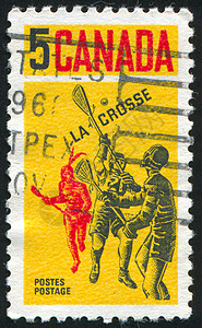 邮票曲棍球游戏男性跑步玩家男人古董靴子竞赛信封图片
