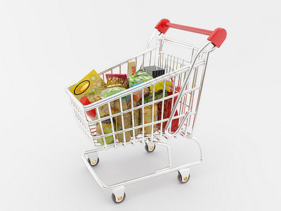 购物车消费者市场水果生产贸易购物店铺杂货店顾客渲染图片