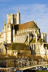 Auxerre大教堂 法国伯根迪世界建筑学建筑精神历史性教堂建筑物旅行历史教会图片