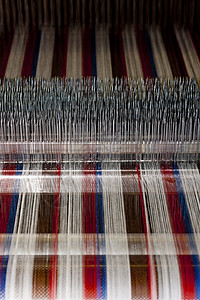纺织机织物编织线程工厂工业织机纺织亚麻布机生产高清图片