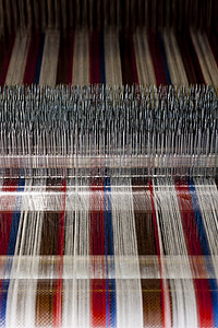 纺织机织物编织线程工厂工业织机纺织亚麻布机生产背景图片