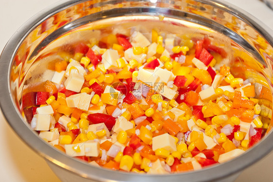 蔬菜沙拉洋葱美食混合物食物小吃杂货店玉米胡椒盘子营养图片
