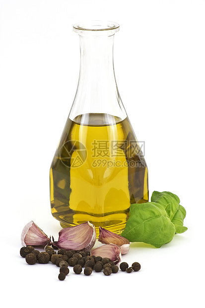 橄榄油和香料图片