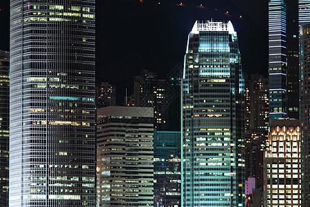 香港夜间办公大楼的营业楼交通地标建造风景城市地球天空建筑景观蓝色图片