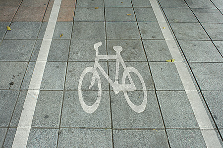 城市中的自行车车道运输路标小路树木安全信号驾驶人行道旅行交通图片