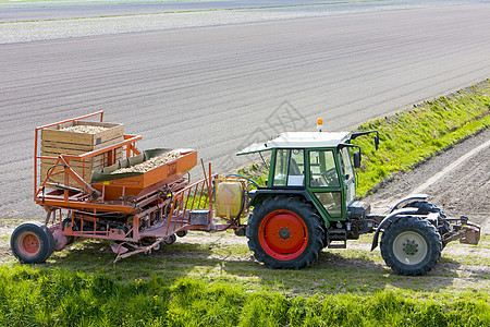 荷兰田间拖拉机农场栽培乡村国家车辆农具外观农村作物生产图片