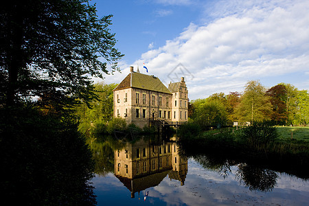 荷兰盖德兰州沃登城堡位置建筑学旅行历史性城堡镜像护城河建筑物建筑世界图片