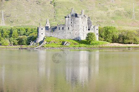 苏格兰爱湖Kilchurn城堡纪念碑建筑物建筑地标历史景点废墟建筑学高地旅行图片