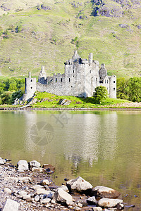 苏格兰爱湖Kilchurn城堡旅行景点纪念碑历史性高地建筑建筑物废墟位置世界图片