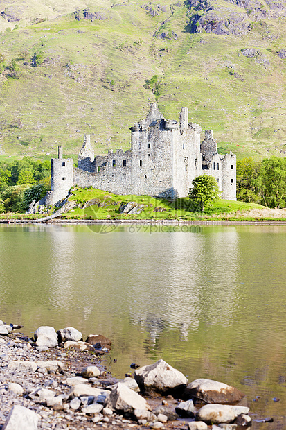 苏格兰爱湖Kilchurn城堡旅行景点纪念碑历史性高地建筑建筑物废墟位置世界图片