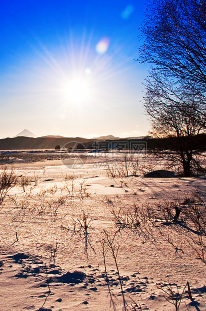 风景车道农村场景美丽孤独童话小路大路公园降雪图片