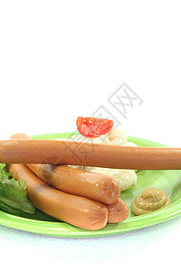 维纳香肠香菜厨房饮食盘子食物沙拉图片