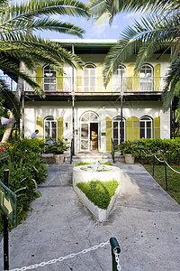 海明威之家 美国佛罗里达州基韦西建筑物外观旅行房屋世界手掌房子棕榈建筑位置图片