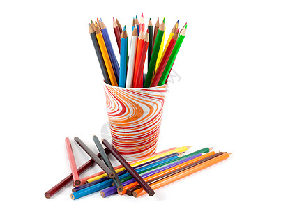 彩色铅笔艺术家学校教育大学工具彩虹创造力蜡笔蓝色宏观图片