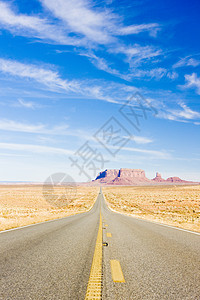美国亚利桑那州纪念山谷国家公园岩层孤独旅行外观运输风景道路世界公路世界遗产图片