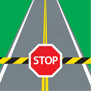 道路障碍和交通标志站图片