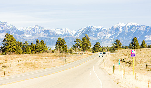 美国科罗拉多州洛基山道路车辆位置山脉世界公路旅行交通工具个人风景图片
