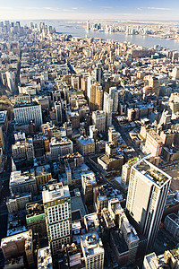 曼哈顿的风景 从帝国大厦 纽约市外观摩天大楼世界建筑物位置景观建筑建筑学鸟瞰图城市图片