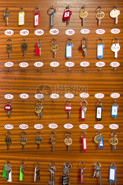 键键盘木头钥匙贮存汽车酒店木板挂坠盒公寓金属持有者图片