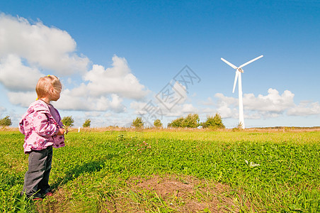 自然风车风力机阳光气氛蓝色云景风力翅膀天堂空气马达图片