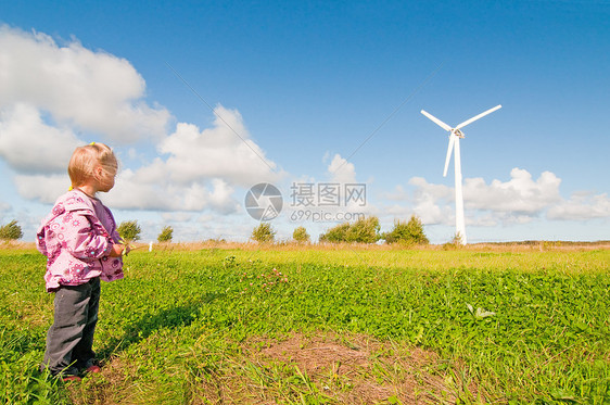 自然风车风力机阳光气氛蓝色云景风力翅膀天堂空气马达图片