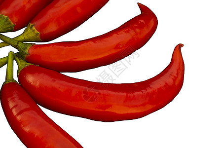 白色背景的红胡椒宏观美食食物营养香料红色辣椒文化活力烹饪图片