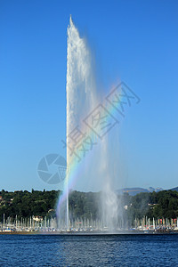 日内瓦湖喷泉水站 瑞士日内瓦图片