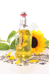 向日葵花油厨房小瓶向日葵烹饪叶子瓶子健康种子植物油营养图片