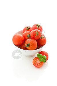 番茄白色草本植物饮食叶子营养反射蔬菜树叶食物有机食品背景图片