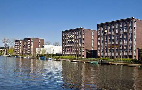 阿姆斯特丹现代建筑住宅景观公寓涟漪公寓楼环境石工街道首都蓝天图片
